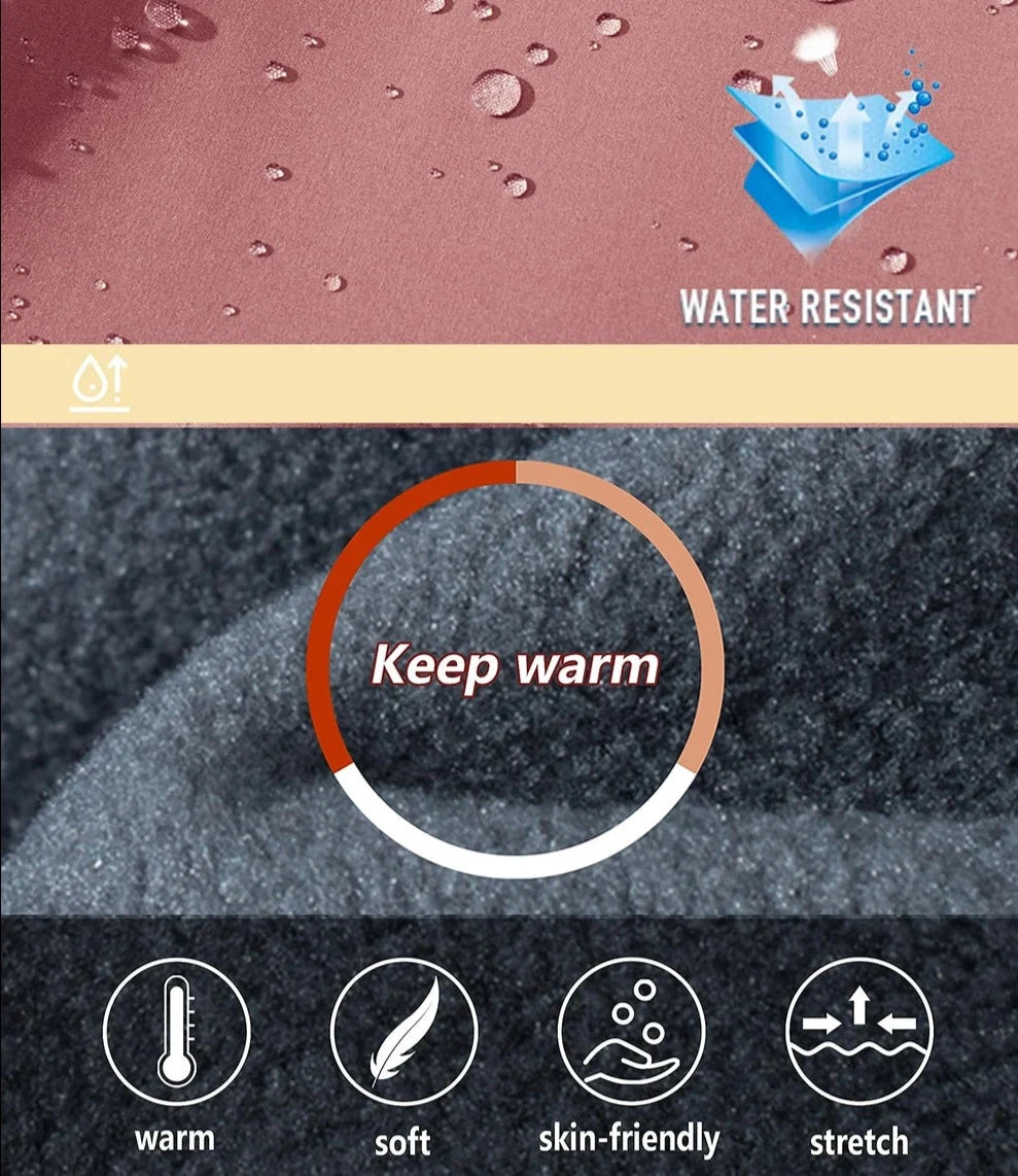Windproof Winter Fleece Lined Golf Trousers