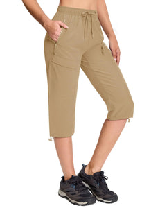 Elastic Waist Quick Dry Capri Golf Pants