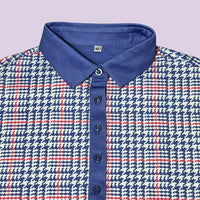 Purple Houndstooth Print Polo - Womensgolfgear