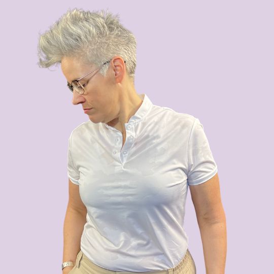 Cloud Camo Mock Neck Polo - Womensgolfgear