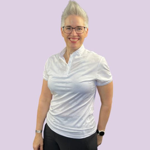 Cloud Camo Mock Neck Polo - Womensgolfgear