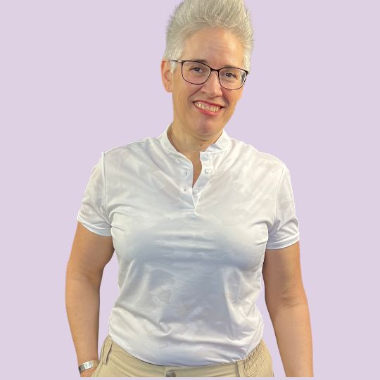 Cloud Camo Mock Neck Polo - Womensgolfgear