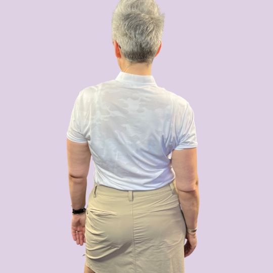 Cloud Camo Mock Neck Polo - Womensgolfgear