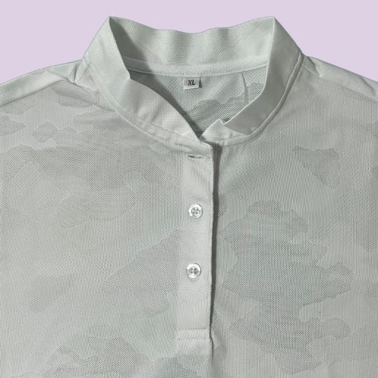 Cloud Camo Mock Neck Polo - Womensgolfgear